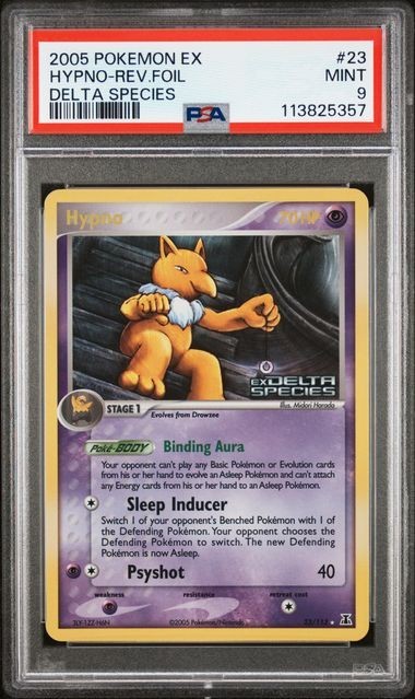 2005 POKEMON EX DELTA SPECIES #23 HYPNO-REV.FOIL RARE PSA 9 MINT