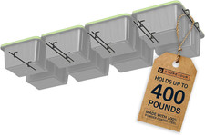 Overhead Garage Tote Storage System - Adjustable Bin Rack for 8 Bins