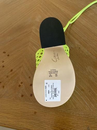 NEW Circus by Sam Edelman Women 8 Wasabi Heeled Sandals Neon Green Retro Groove - Picture 8 of 10