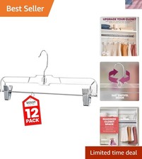 Skirt Hanger Pants Hangers with Clips Hangers Shorts Hanger Clear Plastic Clo...