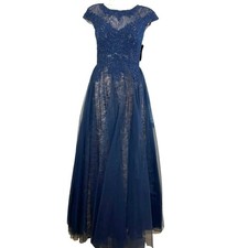 Xscape Formal Blue lace MOB Dress NWT Size 6