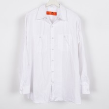 Red Kap Mens Industrial Long Sleeve Work Button Shirt Large Reg SP14WH5 White
