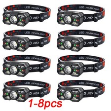 Headlamp Rechargeable Super Bright LED Head Light Forehead Flashlight Outdoor  
