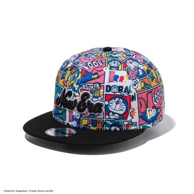 9FIFTY New Era Cap Doraemon Comic All-Over Print Black Visor Japan Manga Limited