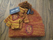 Harry Potter Gryffindor Marled Glove  Beanie Set New With Tags 
