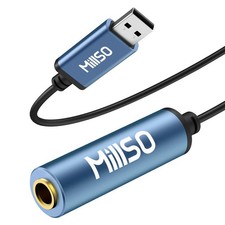 USB to 1/4 Jack Audio Adapter Type-A to 6.35mm Female TRS Headphone Aux Adapt...