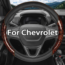 Steering Wheel Cover Leather For Chevy Silverado 1500 2500 Hd Peach Wood Brown Steering Wheel Cover Leather For Chevy Silverado 1500 2500 Hd Peach Wood Brown