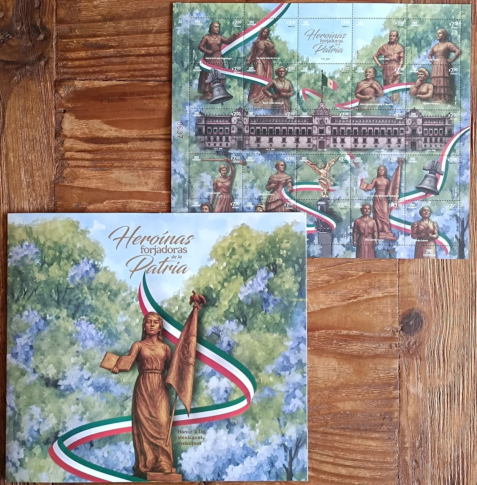 2025 WOMEN IN MEXICAN HIST. Full sheet 25 diff. stamps w/ ltd. ed. pres. folder