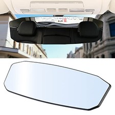 Car Rear View Mirror, 12Inch Interior Clip-on Wide Angle Convex Irregular White