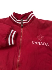 Vintage Canada Kids Unisex Red Zip Up Jacket/Coat Maple Leaf Embroidered Size S
