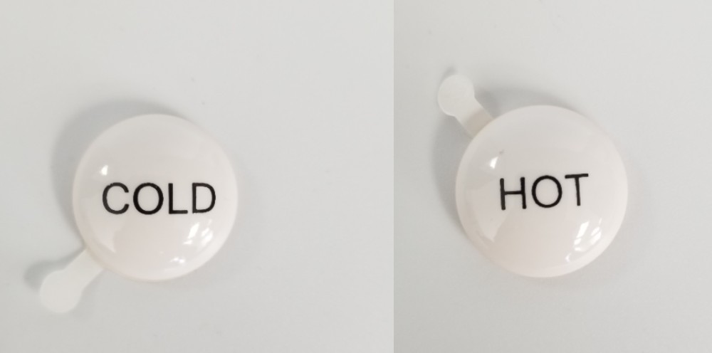 California Faucets PINDXH and PINDXC Hot and Cold Label Index Porcelain Buttons