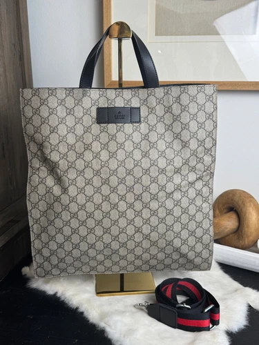 Gucci Supreme Monogram Borsa Grande Verticale Nera