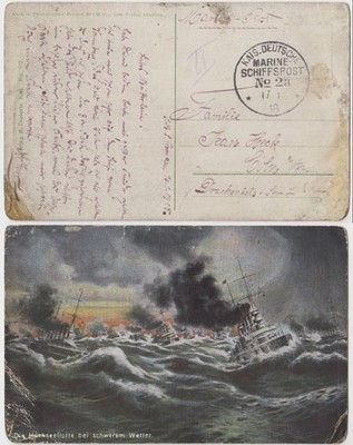 AK Hochseeflotte Marine 1918 MSP 2 a Gr. Kreuzer SMS Roon nach Köln