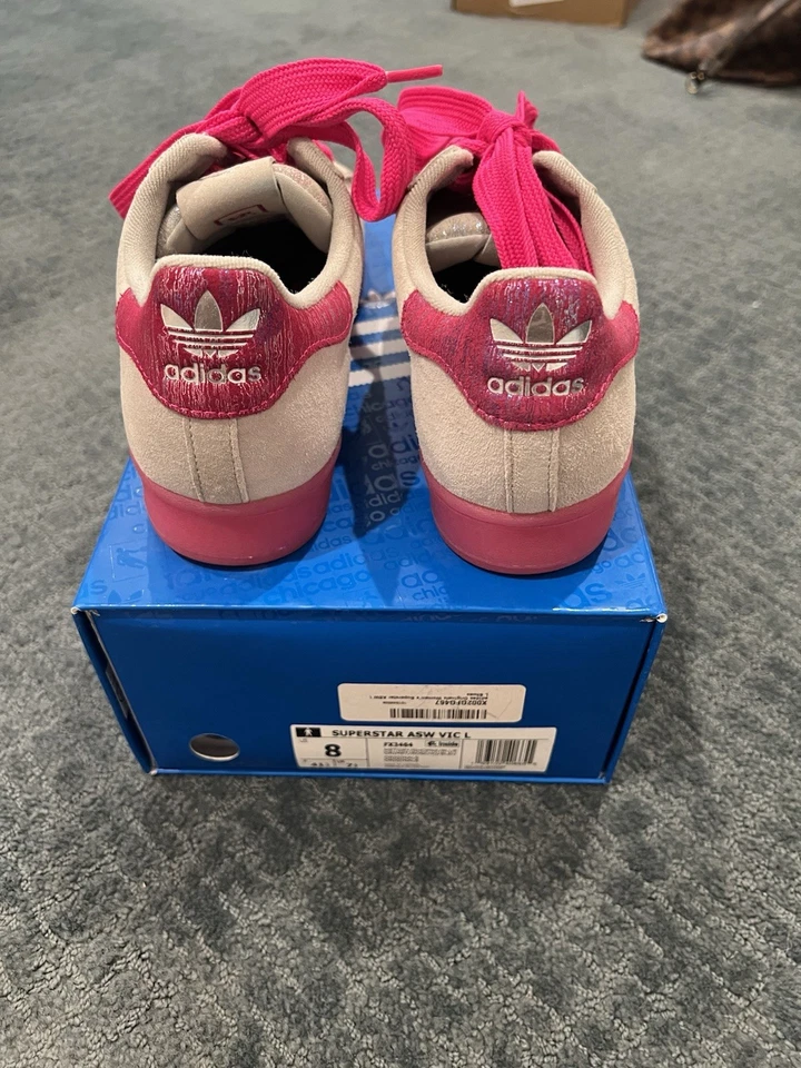 Adidas Pink Suede Sneakers with Striped Insole- Limited Edition - Image 3 of 4