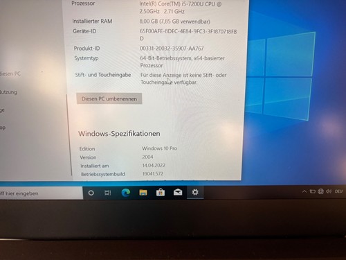 Lenovo ThinkPad T470 Laptop   i5-7200U  8GB  256GB SSD Win10 Pro Akku defekt