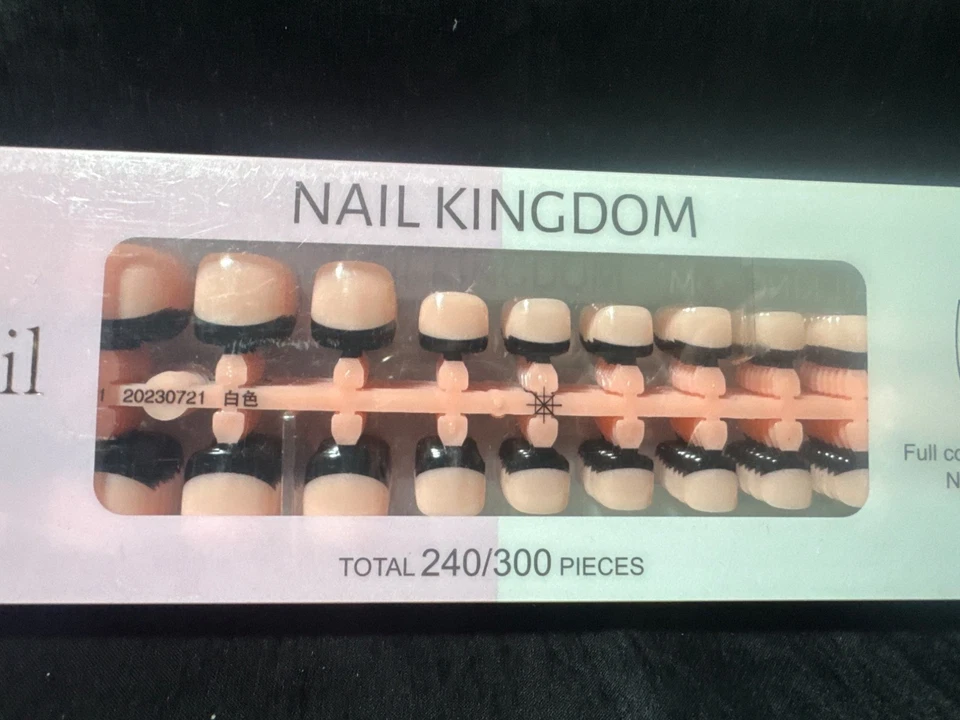Nail Kingdom Toenail Tips French Style 240/300 Pieces Full Cover Home DIY Light - Image 4 of 4