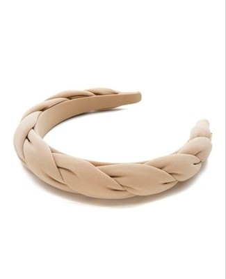 ALEXANDRE DE PARIS Timeless Satin Headband Beige with Pouch