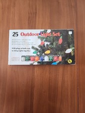 New Old Stock. Vintage Outdoor Light Set. C7 1/2 Bulbs. UL Certified. Tested.