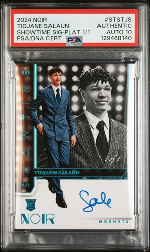 2024 Panini Noir - Showtime Signatures - Tidjane Salaun - Platinum 1/1 - Auto 10
