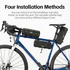 ROCKBROS 2L Bike Handlebar Bag Roll Top Multifunctional Front Tube Bag