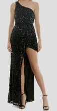 Speechless Women's Juniors Black Hi-lo Hem Sleeveless Formal Gown Dress Size 3