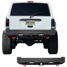 Vijay Black Steel Rear Bumper Fits 1984-2001 Jeep Cherokee Xj