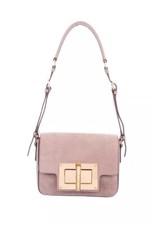 Tom Ford "natalia" Small Day Calf Suede Shoulder Bag Light Pink Gold Hardware
