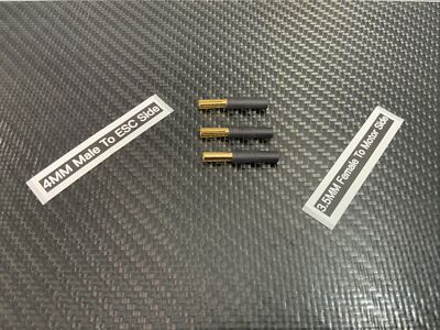 3.5mm Female To 4mm Male Bullet Connector Adapter For RC 3.5mm Motor To 4mm Esc 