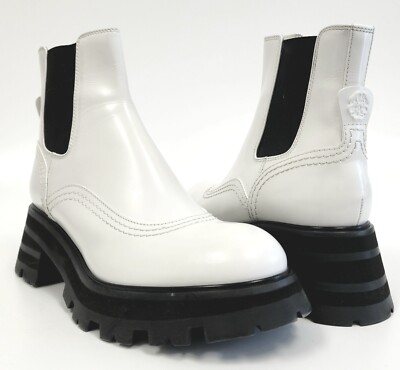 Alexander McQueen Womens Wander Leather Chelsea Platform Lug Boots IT 40 / US 10