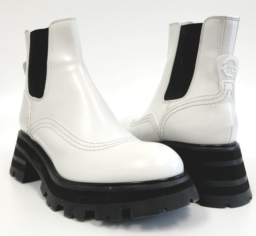 Alexander McQueen Womens Wander Leather Chelsea Platform Lug Boots IT 40 / US 10
