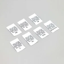 Clothing Care Labels - 100% Woven Cotton "Washing Instructions" 