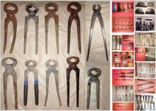 VECCHIE TENAGLIE D'EPOCA e altri vari attrezzi agricoli, vendita singola