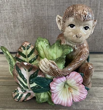 Fitz & Floyd Classics Rain Forest MONKEY Candle Holder 7" Tall