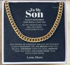 To My Son Cuban Link Chain Necklace, Christmas Gift For Son From Mom, Birthday