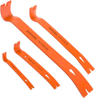 4-Pack Flat Pry Bar Set 5.5''/7.5''/9.5''/15'' Crowbar with Nail Puller,Utility 