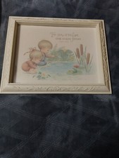Vintage Homco DBGCI Framed Prints Set Of 2 Nursery Psalm Children Bible Verses
