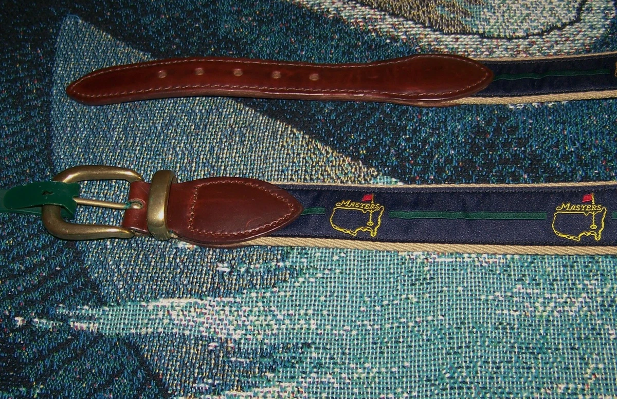 NEW Embroidered Ribbon Leather Belt MASTERS AUGUSTA NATIONAL GOLF CLUB Size 30
