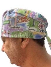 New York City Map Theme Scrub Cap Lab Tech Dr Nurse Vet School Hand Made NWT