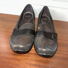 Dansko Olena Leather Copper  Black slip-on shoes size EU 38 US 7.5 Comfort 