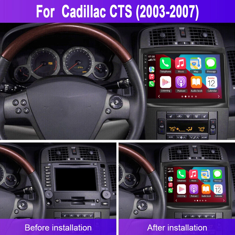 Android 13 Fit For Carplay Car Stereo Radio GPS Navi For 2003-2007 Cadillac CTS Foto 3 de 4