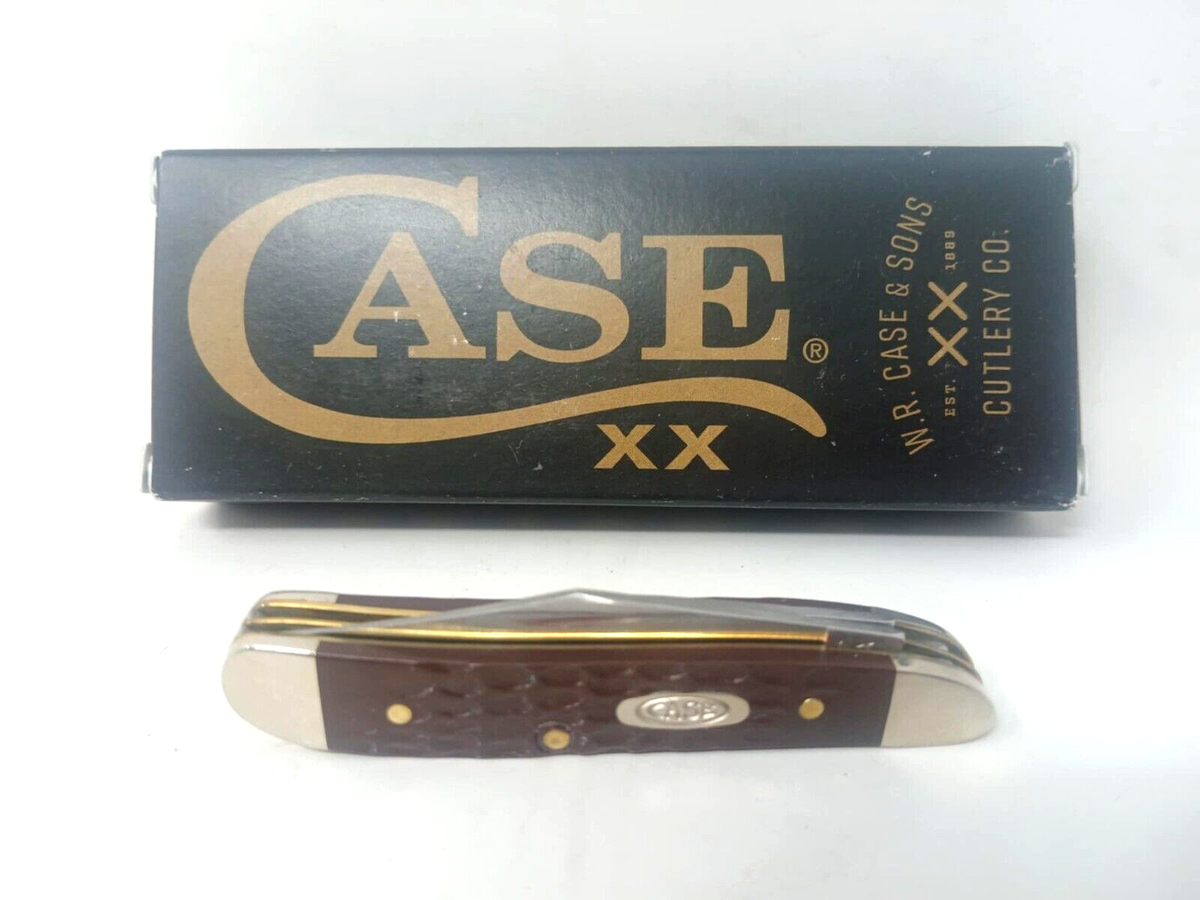 Case XX 046 Peanut Pocket Knife - Brown Synthetic Jigged (046