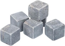 Whiskey Chilling Stones - 6 Piece Granite Reusable Cooling Ice Cubes with Bag