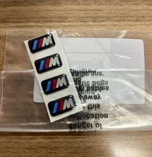 BMW M OEM Genuine Wheel Emblems Stickers Badges Decals (Set of 4)