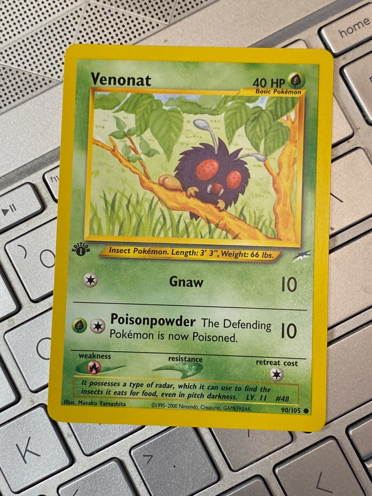 Pokemon Venonat 90/105 / 1st edition / near mint condition card Neo Destiny