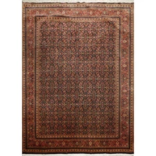 8’3” x 11’6” Hand Knotted 100% Wool PakPersian Heraati 300 KPSI Area Rug Navy