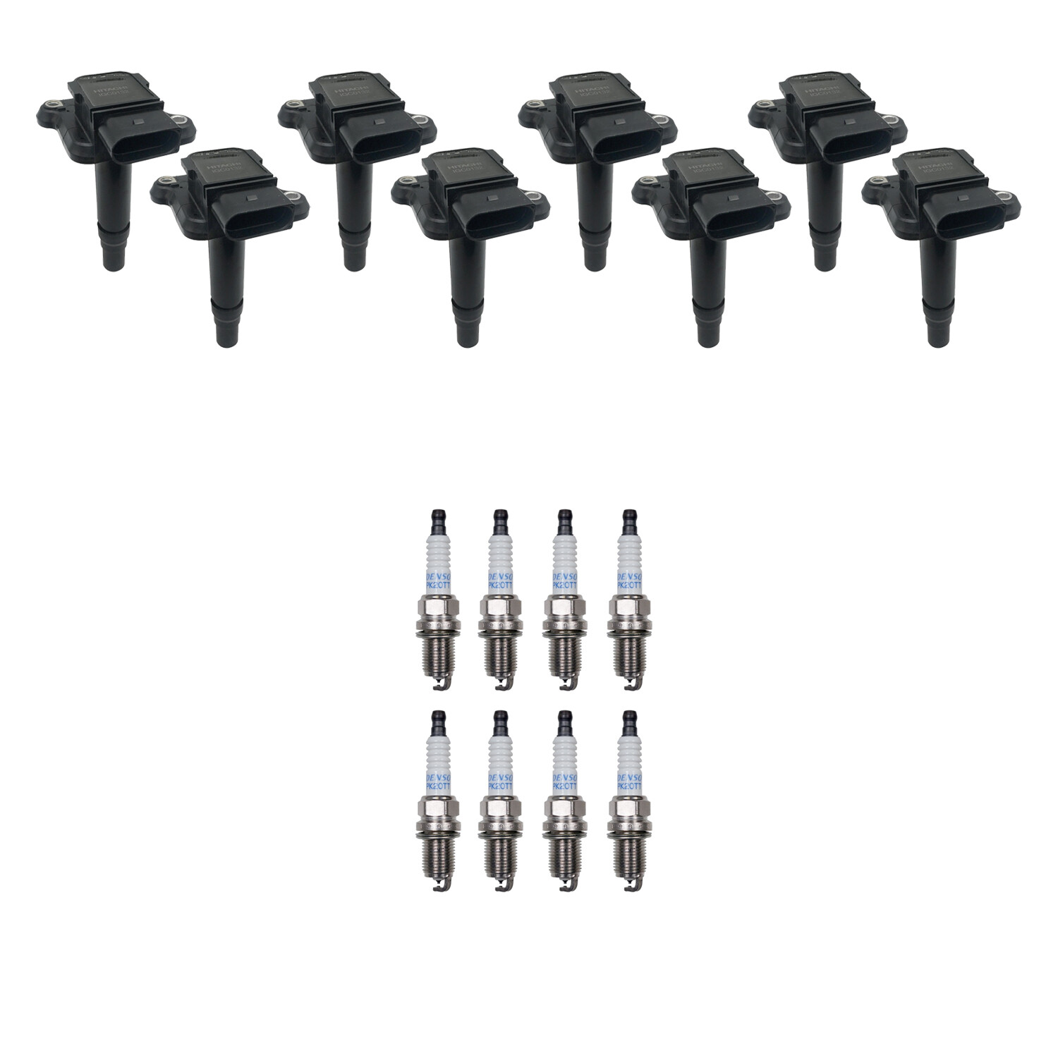 Hitachi 8 Ignition Coil 8 Denso Platinum Spark Plugs Kit For A6 A8 Quattro S6 V8