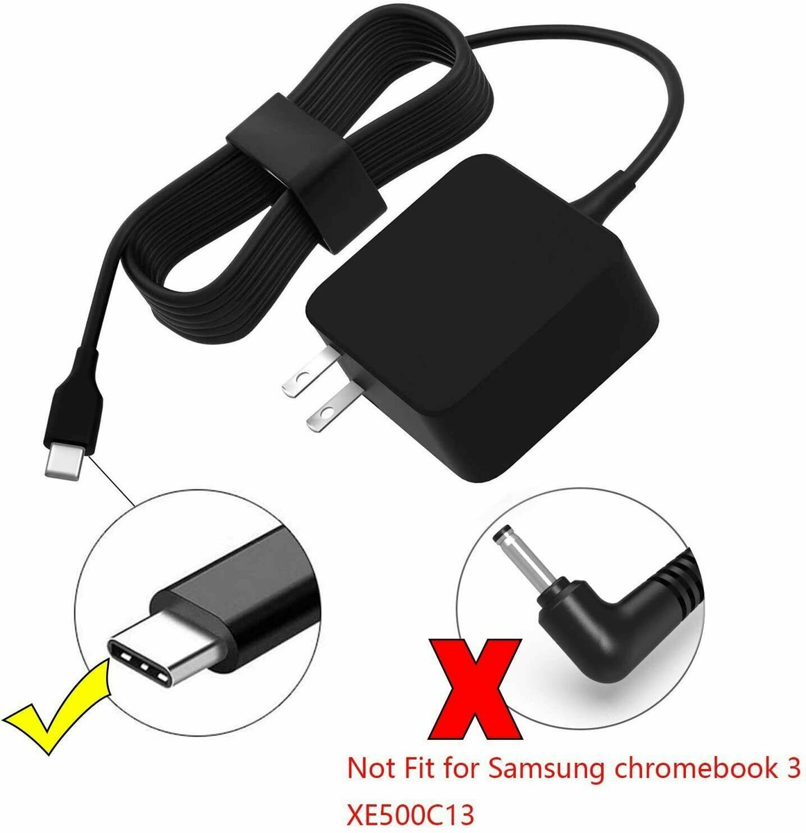 For Samsung Chromebook 4 Plus W16-030N1A PA-1300-87 Laptop Charger
