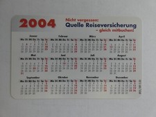 Taschenkalenden 2004 Quelle Reiseversicherung mit Ferienkalender