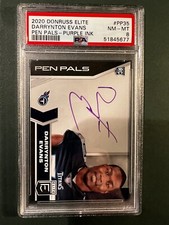 DARRYNTON EVANS AUTO/RC  2020 ELITE PenPals PURPLE AUTO PSA 8 Rookie