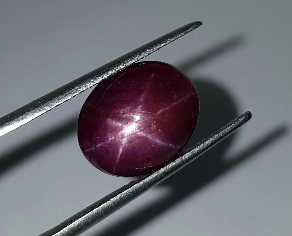 7.99 Ct Natural Mozambique Ruby Oval Shape Untreated 6 Rays Star Cabochon Gems - Image 3 of 4